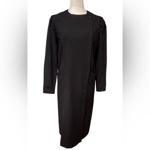 Billy Jack For Her Vintage 100% Wool Black Classy Shift Dress Size 9/10